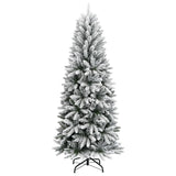 Artificial Christmas Tree with Flocked Snow 240 cm PVC&PE - Front View