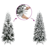 Artificial Christmas Tree with Flocked Snow 240 cm PVC&PE - Top-Down View