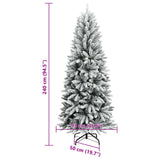 Artificial Christmas Tree with Flocked Snow 240 cm PVC&PE - Low Angle