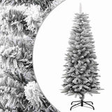 Artificial Slim Christmas Tree with Flocked Snow 120 cm PVC&PE