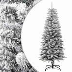 Artificial Slim Christmas Tree with Flocked Snow 120 cm PVC&PE