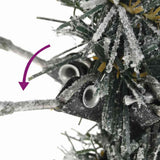 Artificial Slim Christmas Tree with Flocked Snow 120 cm PVC&PE - Top-Down View