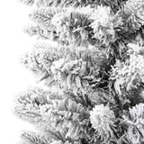 Artificial Slim Christmas Tree with Flocked Snow 120 cm PVC&PE - Rear View