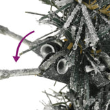 Artificial Slim Christmas Tree with Flocked Snow 150 cm PVC&PE - Top-Down View
