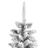 Artificial Slim Christmas Tree with Flocked Snow 150 cm PVC&PE - 45-Degree Angle