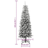 Artificial Slim Christmas Tree with Flocked Snow 150 cm PVC&PE