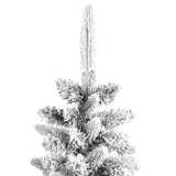 Artificial Slim Christmas Tree with Flocked Snow 180 cm PVC&PE - 45-Degree Angle