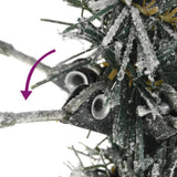 Artificial Slim Christmas Tree with Flocked Snow 240 cm PVC&PE - Top-Down View