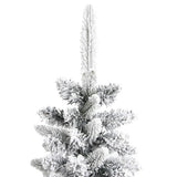 Artificial Slim Christmas Tree with Flocked Snow 240 cm PVC&PE - 45-Degree Angle