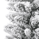Artificial Slim Christmas Tree with Flocked Snow 240 cm PVC&PE - Rear View