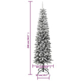 Artificial Slim Christmas Tree with Flocked Snow 240 cm PVC&PE - Extra Image