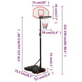 Basketball Stand White 216-250 cm Polyethene - Extra Image