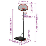 Basketball Stand Black 216-250 cm Polyethene - Extra Image