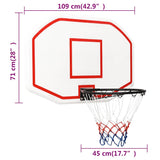 Basketball Backboard White 109x71x3 cm Polyethene - Close-Up Angle