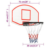Basketball Backboard White 71x45x2 cm Polyethene - Low Angle