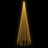 Christmas Tree on Flagpole Warm White 732 LEDs 500 cm - Side View