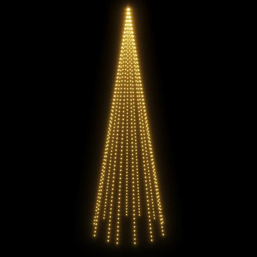 Christmas Tree on Flagpole Warm White 732 LEDs 500 cm