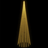 Christmas Tree on Flagpole Warm White 1134 LEDs 800 cm - Side View