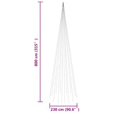 Christmas Tree on Flagpole Warm White 1134 LEDs 800 cm - Extra Image
