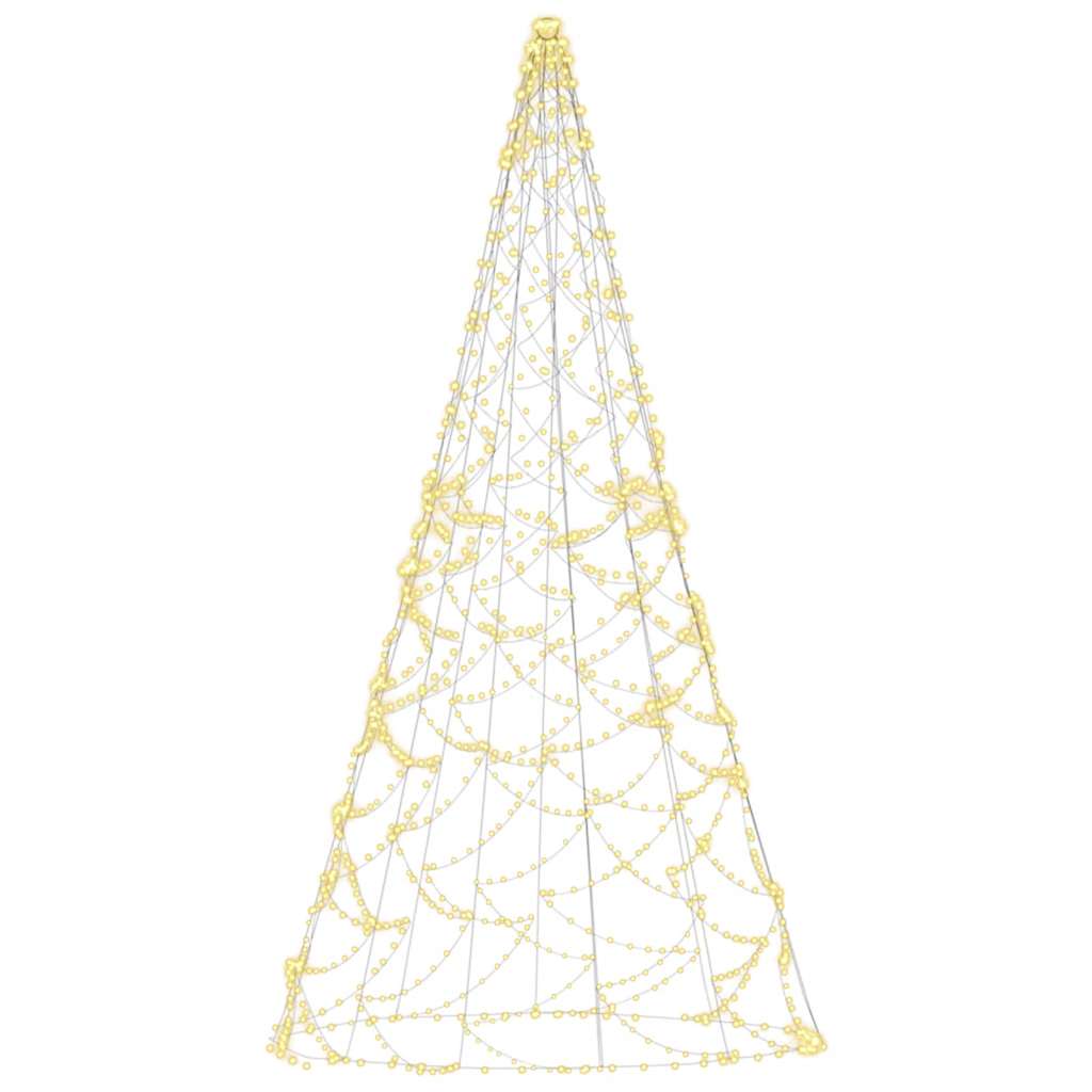Christmas Tree on Flagpole Warm White 500 LEDs 300 cm