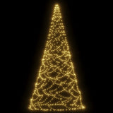 Christmas Tree on Flagpole Warm White 500 LEDs 300 cm - Side View