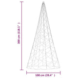 Christmas Tree on Flagpole Warm White 500 LEDs 300 cm - Extra Image