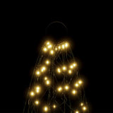 Christmas Tree on Flagpole Warm White 1400 LEDs 500 cm - Top-Down View