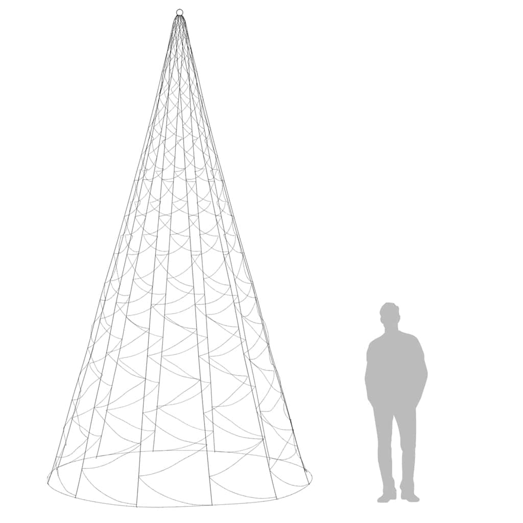 Christmas Tree on Flagpole Warm White 1400 LEDs 500 cm