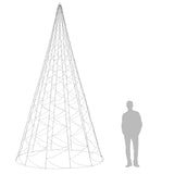 Christmas Tree on Flagpole Warm White 1400 LEDs 500 cm - Low Angle