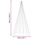 Christmas Tree on Flagpole Warm White 1400 LEDs 500 cm - Extra Image