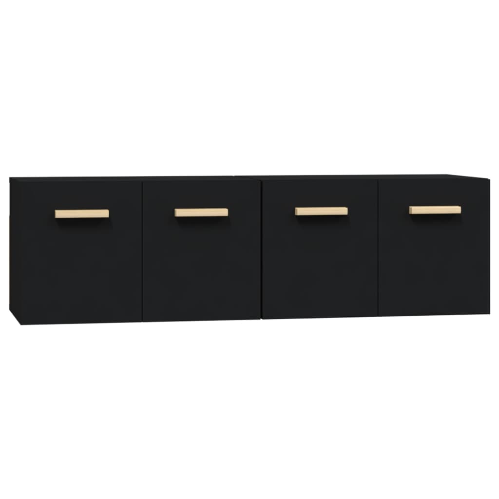 Wall Cabinets 2 pcs Black 60x36.5x35 cm Engineered Wood