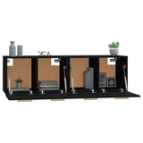 Wall Cabinets 2 pcs Black 60x36.5x35 cm Engineered Wood - 45-Degree Angle