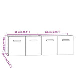 Wall Cabinets 2 pcs Black 60x36.5x35 cm Engineered Wood - Low Angle
