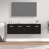 Wall Cabinets 2 pcs Black 60x36.5x35 cm Engineered Wood
