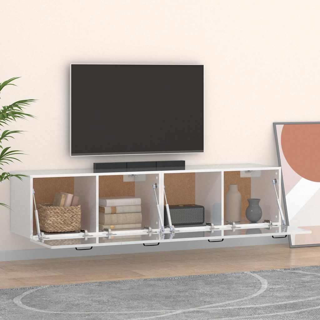 Wall Cabinets 2 pcs High Gloss White 60x 36.5x35 cm Engineered Wood