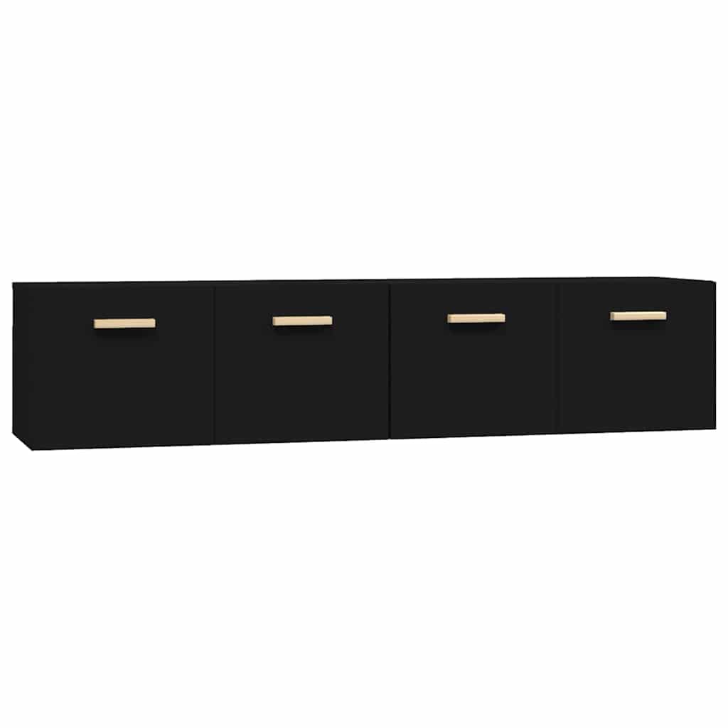 Wall Cabinets 2 pcs Black 80x35x36.5 cm Engineered Wood