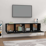 Wall Cabinets 2 pcs Black 80x35x36.5 cm Engineered Wood