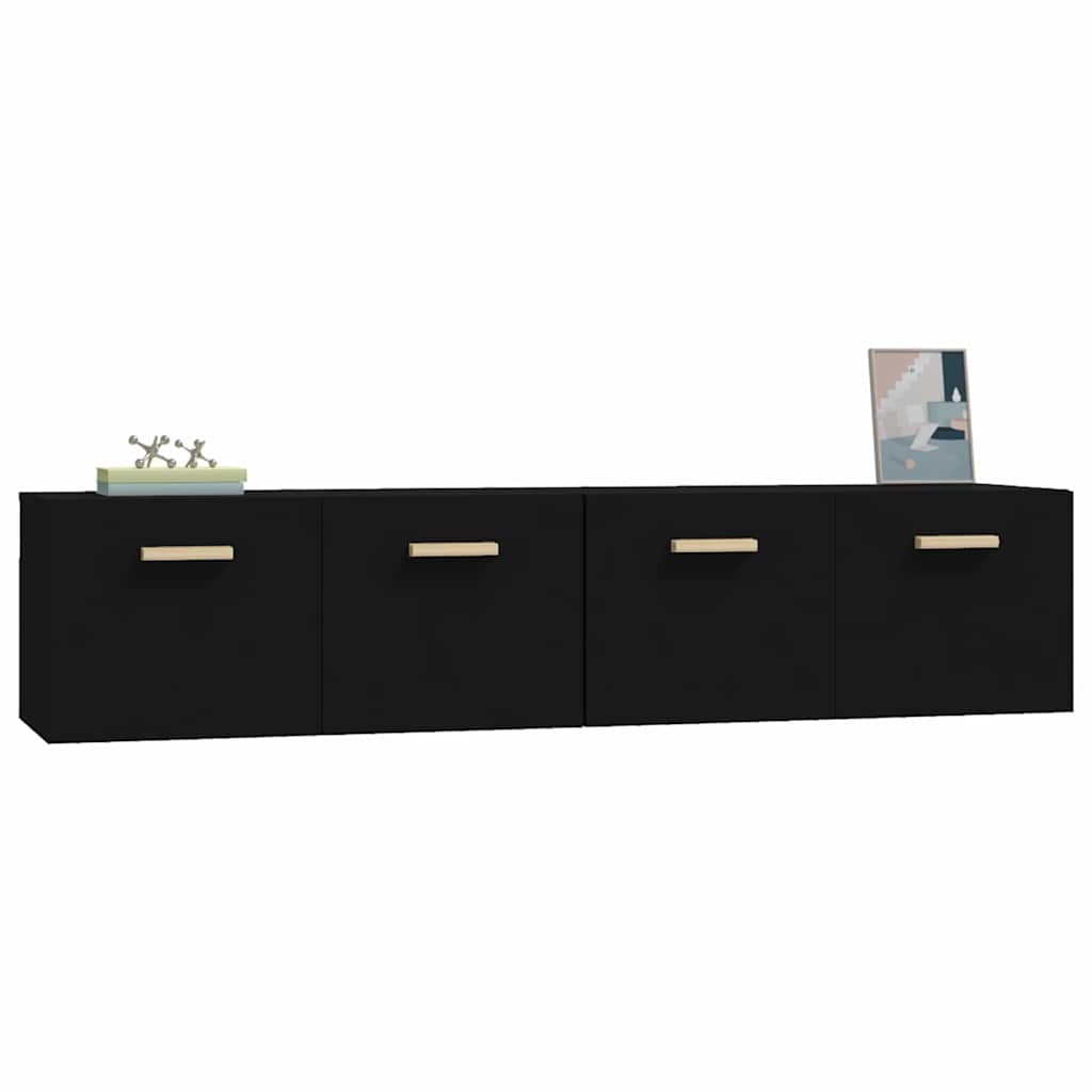 Wall Cabinets 2 pcs Black 80x35x36.5 cm Engineered Wood