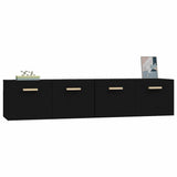 Wall Cabinets 2 pcs Black 80x35x36.5 cm Engineered Wood - Top-Down View