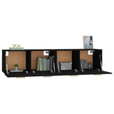 Wall Cabinets 2 pcs Black 80x35x36.5 cm Engineered Wood - 45-Degree Angle