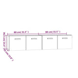 Wall Cabinets 2 pcs Black 80x35x36.5 cm Engineered Wood