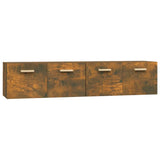 Wall Cabinets 2 pcs Smoked Oak 80x35x36.5 cm Engineered Wood - Front View