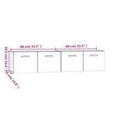 Wall Cabinets 2 pcs Smoked Oak 80x35x36.5 cm Engineered Wood