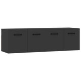 Wall Cabinets 2 pcs Black 80x35x36.5 cm Engineered Wood - Front View