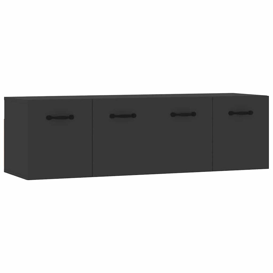 Wall Cabinets 2 pcs Black 80x35x36.5 cm Engineered Wood