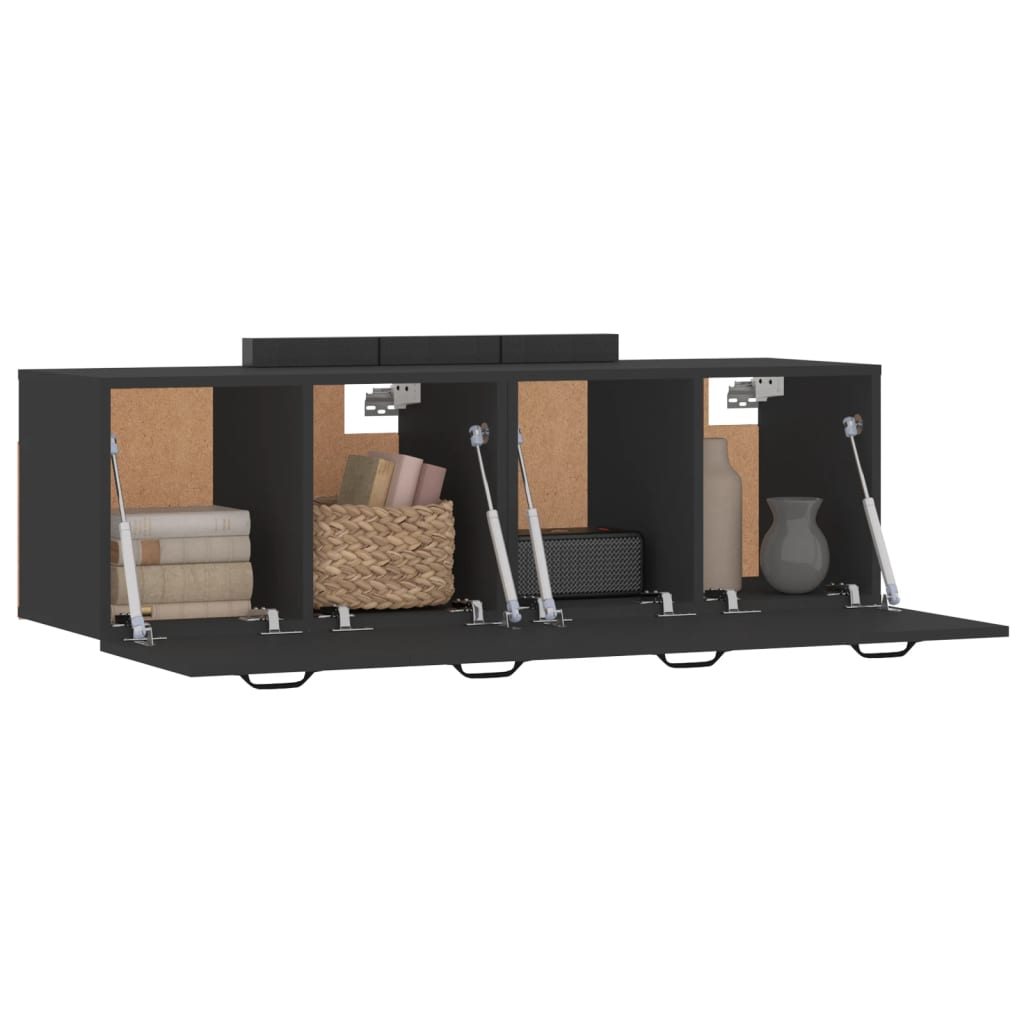 Wall Cabinets 2 pcs Black 80x35x36.5 cm Engineered Wood