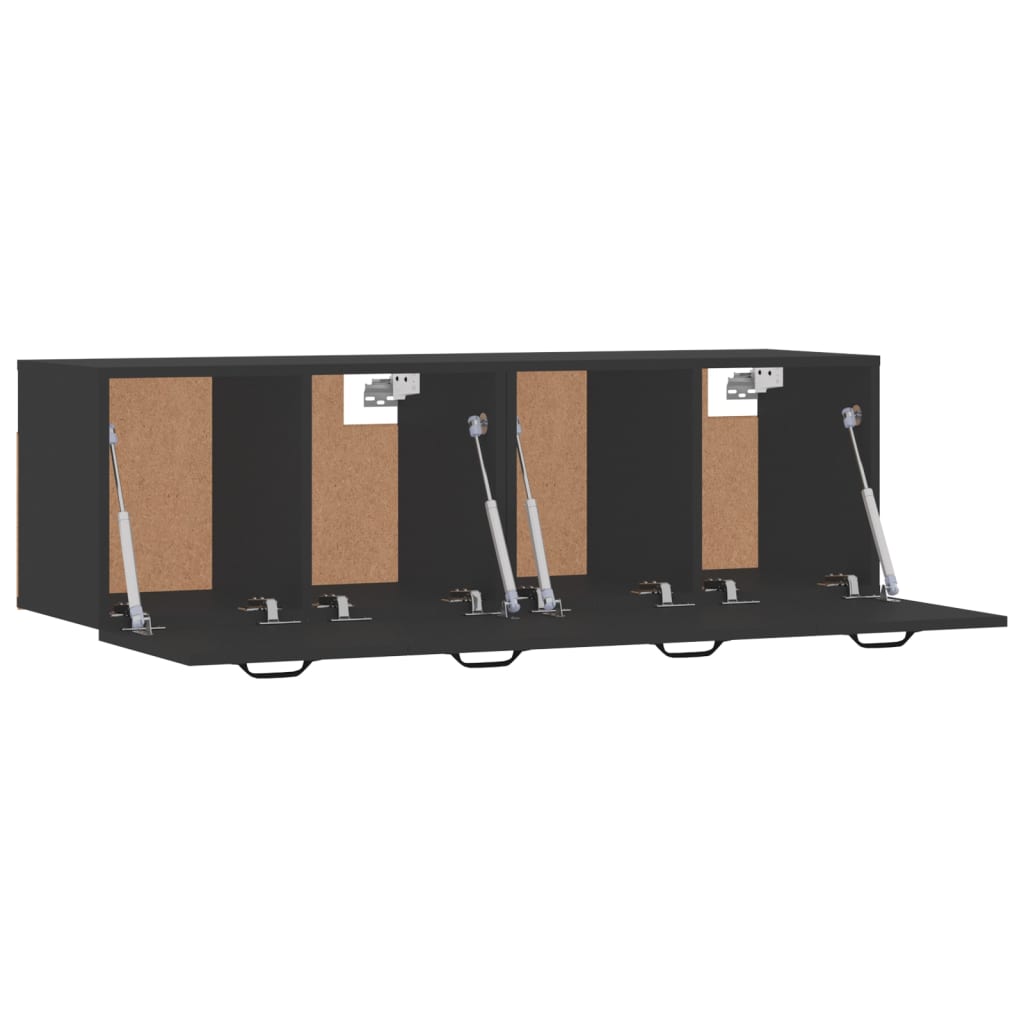 Wall Cabinets 2 pcs Black 80x35x36.5 cm Engineered Wood