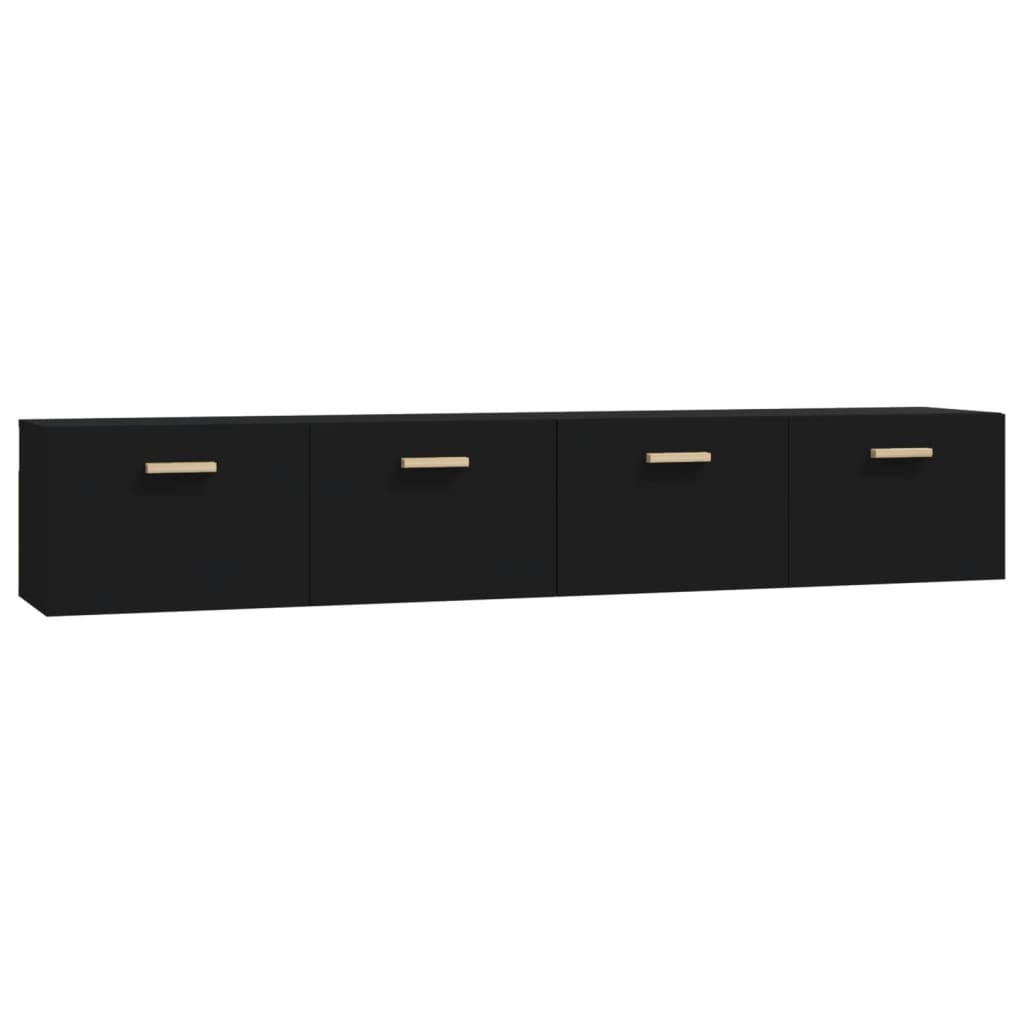 Wall Cabinets 2 pcs Black 100x36.5x35 cm Engineered Wood