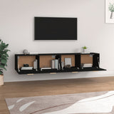 Wall Cabinets 2 pcs Black 100x36.5x35 cm Engineered Wood