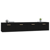 Wall Cabinets 2 pcs Black 100x36.5x35 cm Engineered Wood
